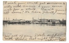 1907 jacksonville Florida postcard of RIVERFRONT,  photo by Rust, 1907 postmark picture
