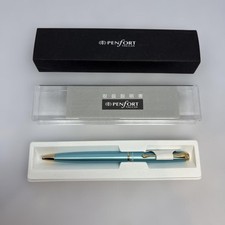 Rare Taccia Penfort Feminy Ballpoint Pen Blue Gold Japan TPF-BP004BL-GD MINT picture