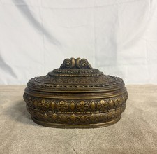 Vintage Bronze Casket jewelry trinket box 9.5