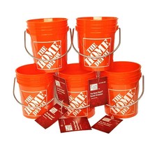 5 Pack The Home Depot Plastic Mini Bucket Ornament New with Tags picture