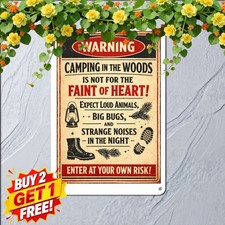 Redneck Area Warning Metal Sign Retro Travel Caution Wall Decor Plaque 8x12 picture