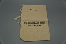 Vintage Wheeling Corrugating Company W. VA. Canvas Drawstring Deposit Bag B-2 picture