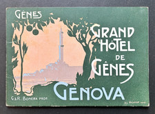 Antique 1900 Grand Hotel de Genes Booklet Genoa Italy Guide w/ Pristine City Map picture