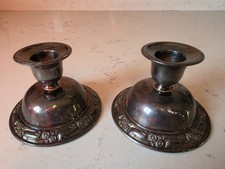 Vintage 2 Pc Park Lane William A. Rogers Oneida Silversmith Silver Candleholders picture