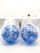 Vtg Bronner's Blue Snowflake Christmas Ornaments 3