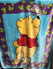 VINTAGE Y2K WINNIE THE POOH FLEECE THROW BLANKET 36x44 picture