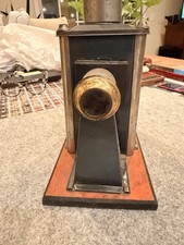 Antique Ernst Plank German Magic Lantern Projector w/ Original Box & Slides picture