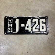 1921 Michigan Automobile License Plate original low number picture
