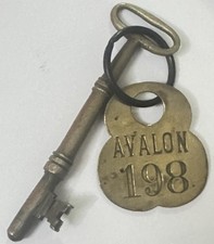 Avalon Hotel Gothenburg, Sweden Brass Room Key #198 Fob & Skeleton Key picture
