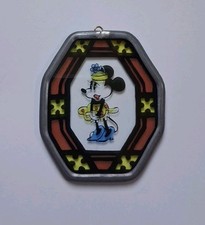 Vintage antique 1930s's Disney Minnie Mouse art deco glass ornament sun catcher picture