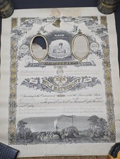 1885 Antique Gold Decorated Marriage Certificate Bible Verses Culbertson NE picture