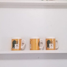 3 VTG Mugs Insulated Plastic Coffee Grinder Picture Green Yellow MCM Kitschy Cup picture