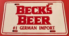 Vintage Beck's Beer Booster License Plate #1 German Import Brewery Brewer picture