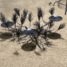 Crate And Barrel Candle Holder . Black, Glistening Pineneedles ￼ picture