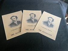 John Wilkes Booth, the Assassin, Reprinted from an old Etching, Rare picture
