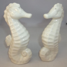 BOSTON WAREHOUSE WHITE SEAHORSE SALT AND PEPPER SHAKERS NEW OCEAN BEACH SEALIFE picture