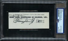 Sammy Davis Jr. signed autograph 1.5x4.5 cut Actor:  The Rat Pack PSA Slabbed picture