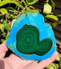 GORGEOUS CHRYSOCOLLA -MALACHITE NATURAL MINERAL, LG, 1217G/2LB 10.9OZ SHOW PIECE picture