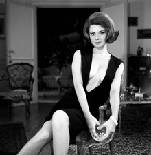 Croatian born Italian actress Sylvia Koscina posing a glass hand 1- Old Photo picture