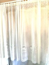 Vintage ADO Lace CATS Curtain 104”by 59