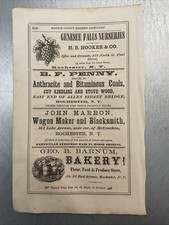1869 Authentic Paper Ad Hooker Nurseries, John Marron Blacksmith Rochester NY picture