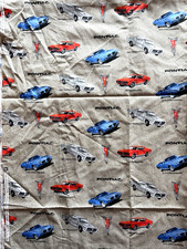 VINTAGE UNUSED COLORFUL 1970's Pontiac FABRIC LICENSED GM HARD-TO-FIND 1 Yard picture