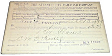 DECEMBER 1899 ATLANTIC CITY RAILROAD COMPANY PRSL FREIGHT DELIVERY NOTICE picture