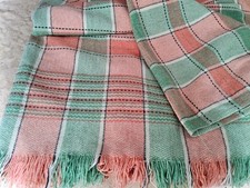 VINTAGE DOUBLE SIZE GWILI MILLS WELSH BLANKET 100% WOOL 170cm x 200cm (68x80in) picture
