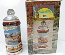 2003 Budweiser American Wildlife Series ELK Beer Stein CS556 Ceramart Lidded Box picture