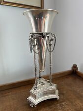 Vintage Silver Plated Neoclassical Empire Style Swan Paw Footed Vase Epergne picture
