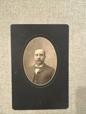 Antique Cabinet Card Portrait of Mustached Man, Circa 1890s–Early 1900s picture