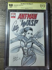 AntMan & The Wasp 1 Signed Evangeline Lilly CBCS 9.8 Signed/Sketch Ashley Witter picture