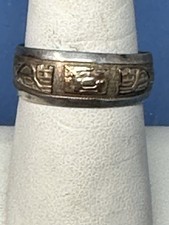 Vintage Storyteller Ring Open back Toe Ring 14K on Sterling Silver Size 7 picture