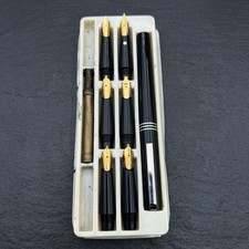 Vintage Osmiroid Calligraphy Fountain Pen Set 6 Nibs Italic Copperplate Black picture