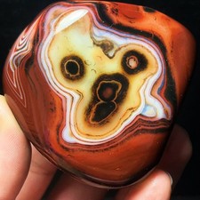 TOP 240G Natural Polished Silk Banded Lace Agate Crystal Stone Madagascar L1138 picture
