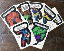 Lot (7) 1975 Topps vtg Marvel Super Heroes Stickers incl Captain America & Hulk picture