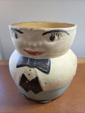 Antique 1920’s Roly Poly Bisque Cookie Jar Solid Chippy Weathered Paint No Lid  picture
