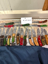Lot of 20 /8” Handmade Dem steel knives W/Leather Sheath $125.00 or best offer picture