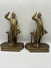 VTG 1930's Bronze Abraham Lincoln Statue at Gettysburg PMC Bookends Heavy picture