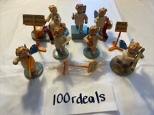 Vintage Steinbach Curly-Haired Angel Wooden Figurines Lot of 7 w/ Extras picture