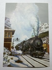 Vintage Lazy RL Ranch Christmas Greeting Card Locomotive Train New W/ Envelope picture