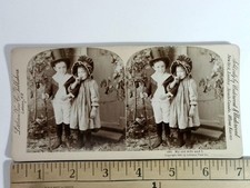 My Old Wife and I Stereoview Littleton View Co. 1899 Children Victorian picture