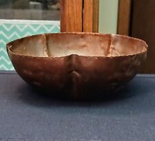Antique Copper Hand Made Hammered Copper Bowl W Aged Patina.   picture