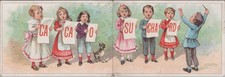 PH Suchard Cacao Children Singing Chorus Dog 1898 Calendar MQV1 picture