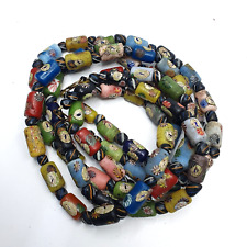 Vintage Colorfull Venetian Style face glass Beads Beaded Necklace picture
