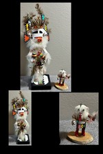 Hand CARVED & PAINTED Cloud KACHINA DOLL & Ogre VINTAGE Signed picture