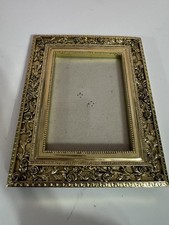 Ornate Gold Tone Picture Frame Raised Rose Floral Design Victorian Style Decor picture