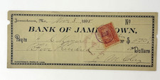 Antique 1898 Bank Check Bank of Jamestown Missouri Canceled $500 Revenue Stamp picture