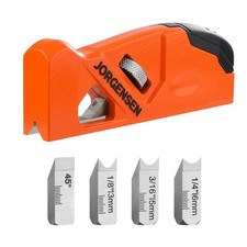Wood Edge Chamfer Plane Hand Trimmer 4 Cutter Heads Adjustable Storage picture