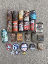 Antique/Vintage Advertising Tin Lot - Bottle Dump Scavenger Finds - Ephemera - picture